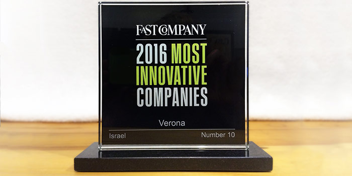 Verona is a Winner of 2016 Most Innovative Companies from Fast Company